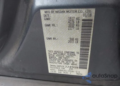 2018 Nissan Altima 2.5 Sr z USA, uszkodzony, nr VIN 1N4AL3APXJC228909